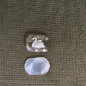 Swan Design Reverse Cut Painted Crystal